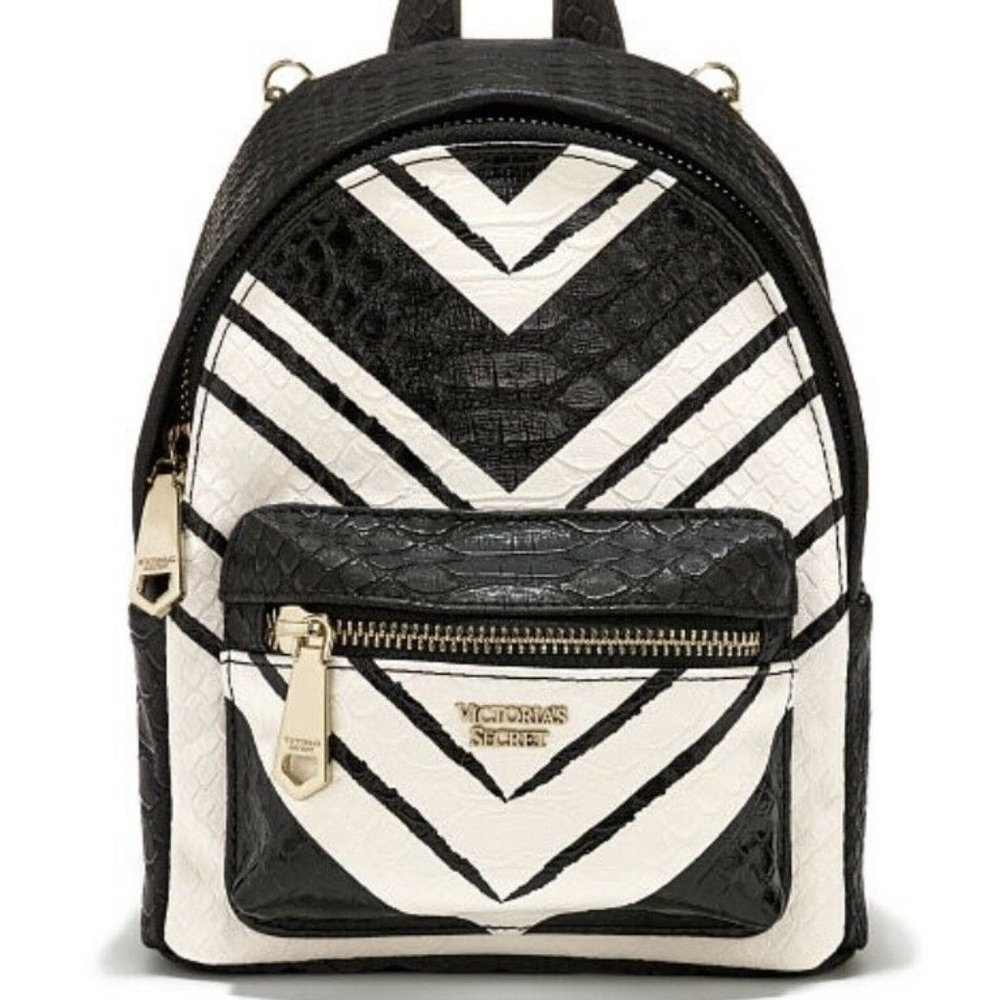 SOLD!!!! BLACK/WHITE PYTHON MINI CITY BACKPACK SNAKE SKIN.